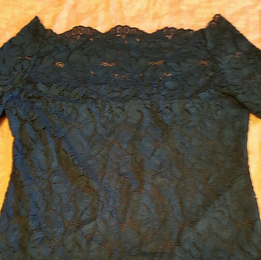 Sexy Navy Lace Blouse